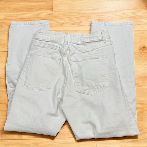 H&M White Wash High Rise Waisted Mom Jeans 4 Straight - Picture 3 of 8